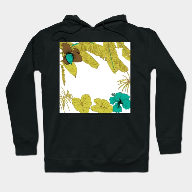 Seamless tropical pattern with banana palms Hoodie by Olga Berlet